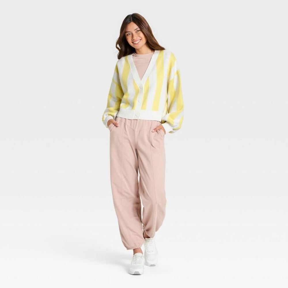 Women's Striped Western Cardigan - JoyLab Yellow M - Picture 3 of 3